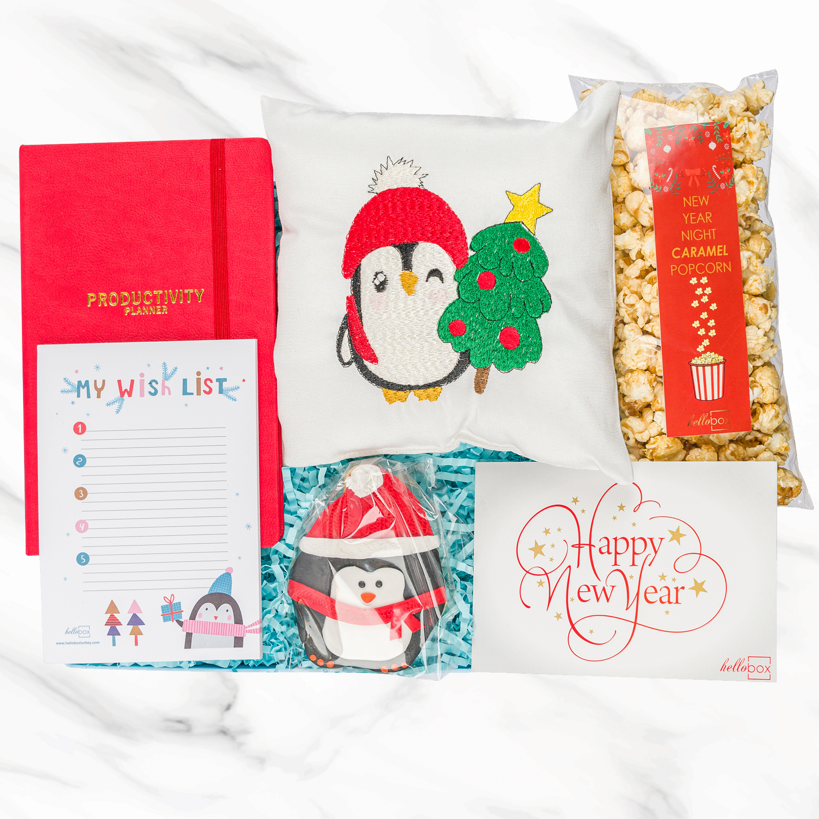 Sevimli Penguen Yılbaşı Hediye Kutusu
