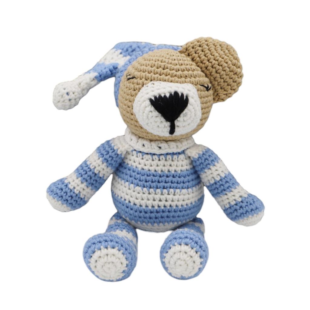 Amigurumi Mavi Pijamalı Ayıcık Bebek Oyuncağı