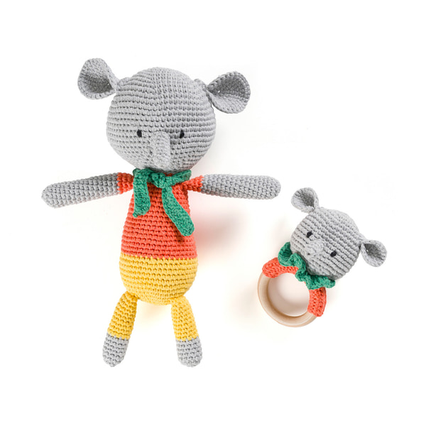 Sevimli Fil Amigurumi Oyuncak Seti 