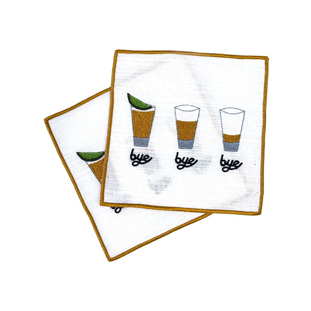 "Bye Bye Bye" Shot Keten Kokteyl Peçetesi