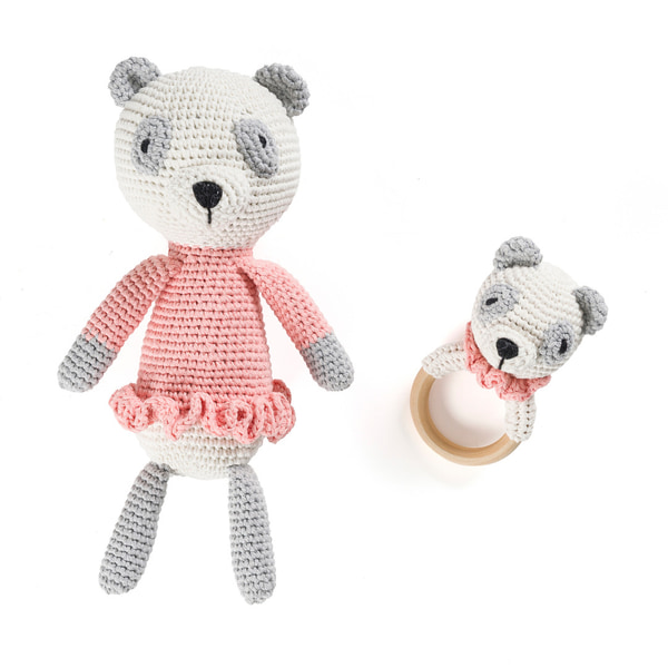 Pembe Panda Amigurumi Oyuncak Seti 