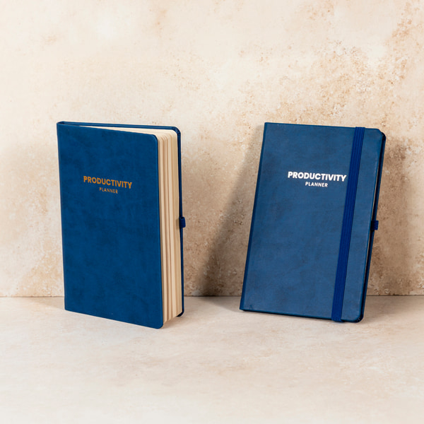 Lacivert Deri - productivity planner defter