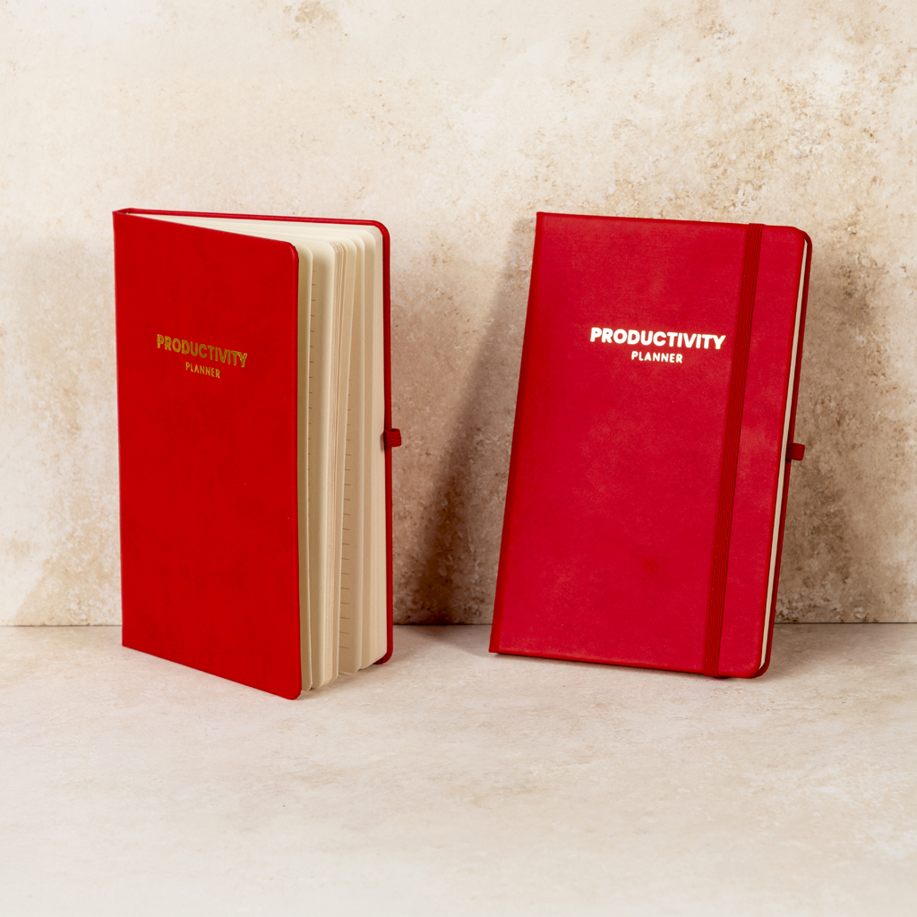 Kırmızı Deri - Productivity Planner Defter
