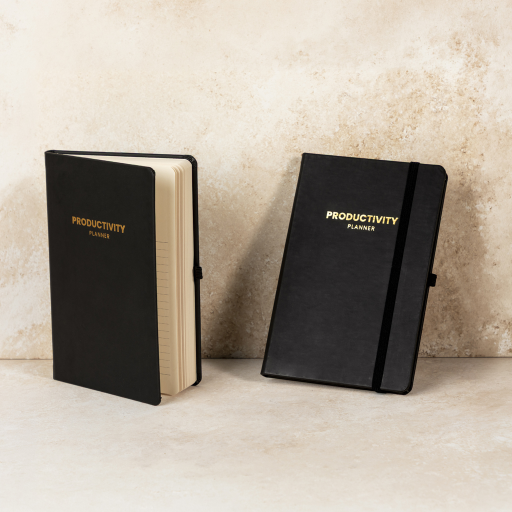 Siyah Deri - Productivity Planner Defter