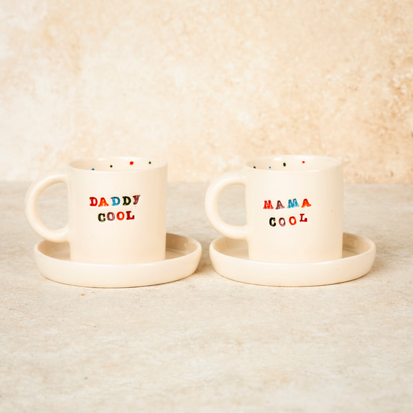 Mama Cool - Daddy Cool El Yapımı Fincanlar (Set)
