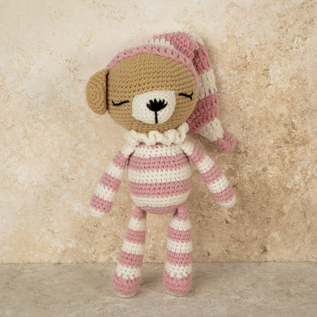 Amigurumi Pembe Pijamalı Bebek Oyuncak