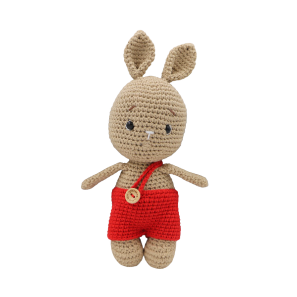 Amigurumi Kırmızı Tulumlu Tavşan
